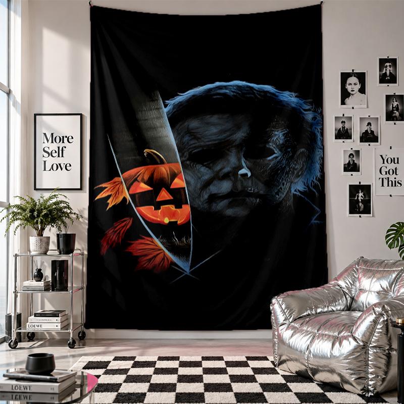 Wall TapestryHalloween Michael Myers Art Hanging Cloth Decorative Background Cover for Room Decoration
