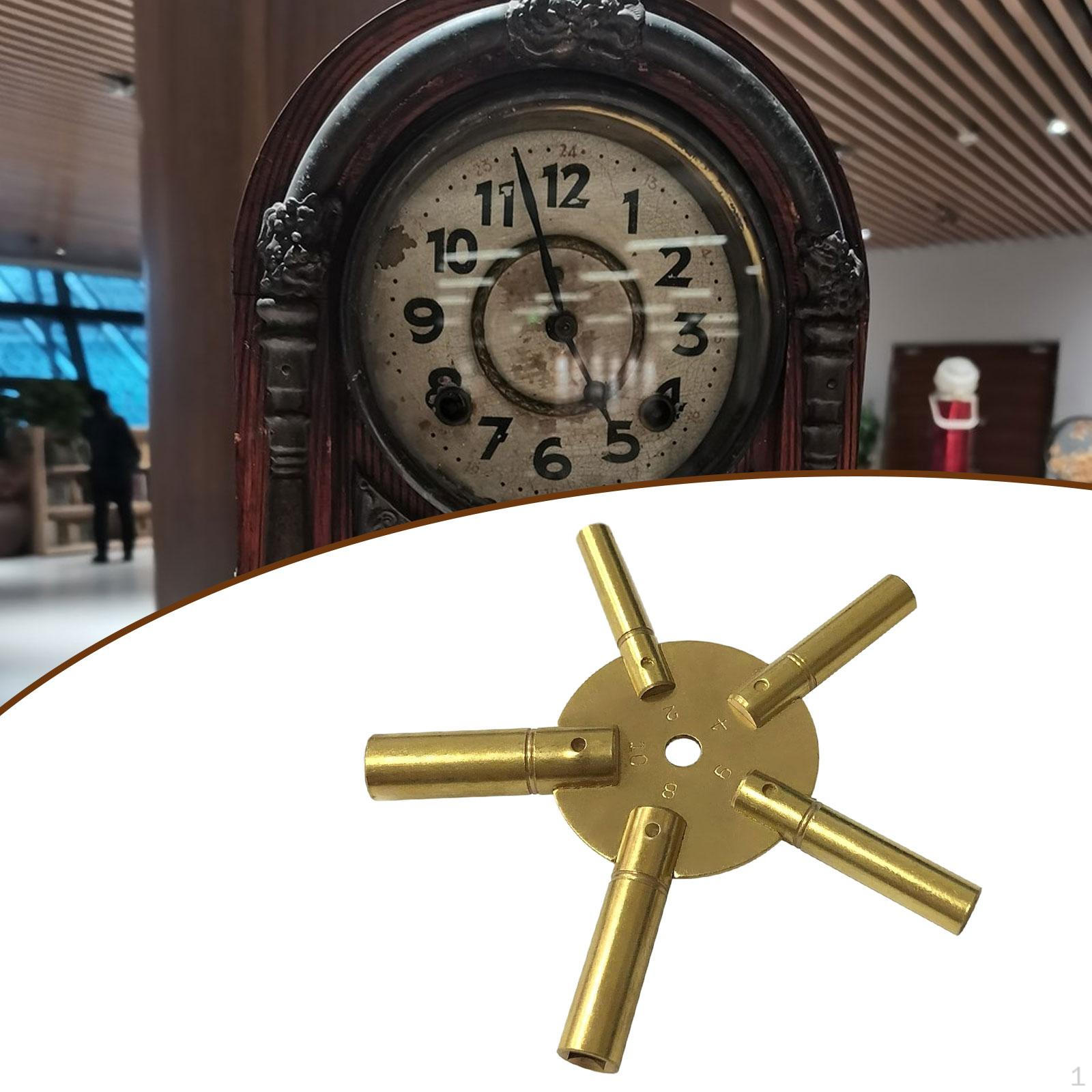 

Латунный ключ для старинных напольных часов, универсальная фурнитура, 5 зубцов, для офиса, гостиницы