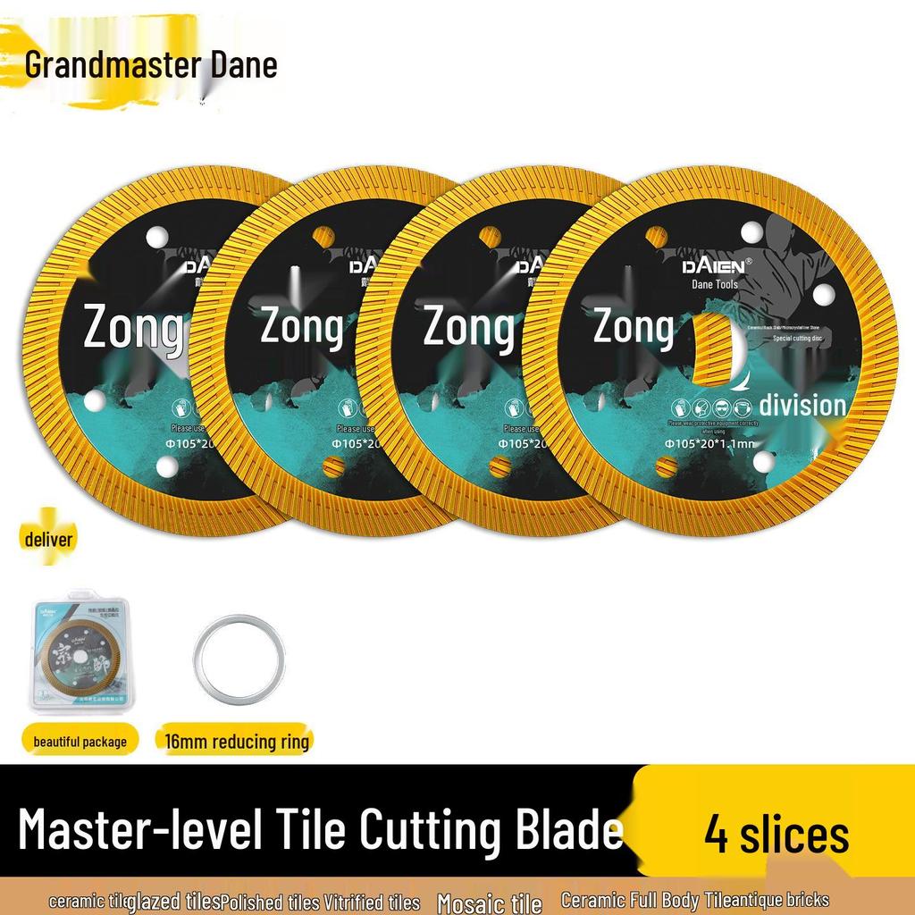Dane Ultra-Thin Diamond Tile Cutting Disc for Chip-Free Dry Cuts On Ceramic, Marble, and Stone.