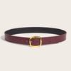 Vintage Black Pu Leather Belt For Women With Square Sugar Pattern For Retro Fashion