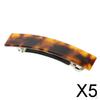 5xFrench Style Acetate Leopard Automatic Barrette Ponytail Holders Brown