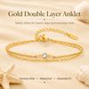 Bracelet de Cheville Superposé Imperméable pour Femmes, Chaîne de Pied Ajustable en Acier Inoxydable Doré avec Zirconia, Bijou