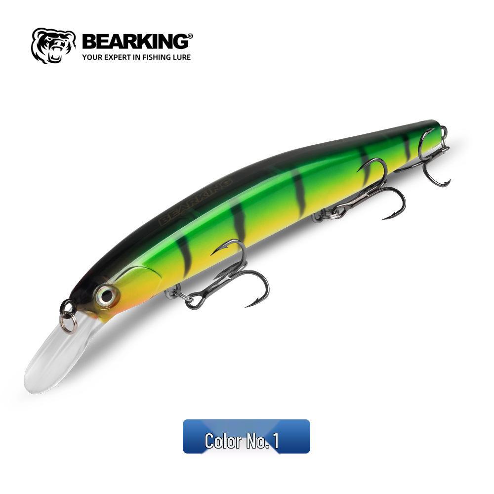 Bear King A33 Floating Minnow Lure 130mm 14.5g with Sonic Fish Attracting Long Lip Plate