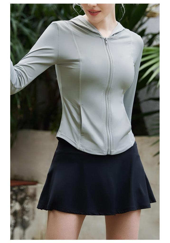 Women's UPF50+ Ice Silk Sun Protection Jacket - Lightweight, Breathable, Anti-UV, Hooded Zipper for Summer Outdoor Sports