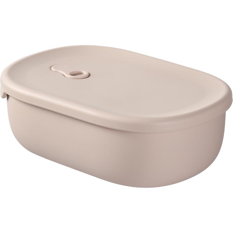 3-Fächer 900ml Silikon-Lunchbox mit Deckel Mikrowellengeeignet Obst-Lunchbox Kühlschrank Frischehaltebox Picknick Outdoor-Lunchbox