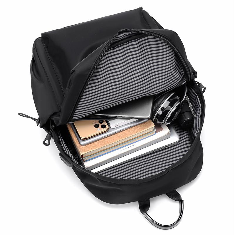 Men's Fashionable Large Capacity Simple Casual Business Backpack, Durable Oxford Neutral Style Lightweight Travel Backpack