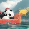 52TOYS BLINDBOX Panda Roll Dragon Boat Racing Series Blind Box Trading Figure, Haired Panda Figure, Collectible Figure, Dragon Boat, Painted,