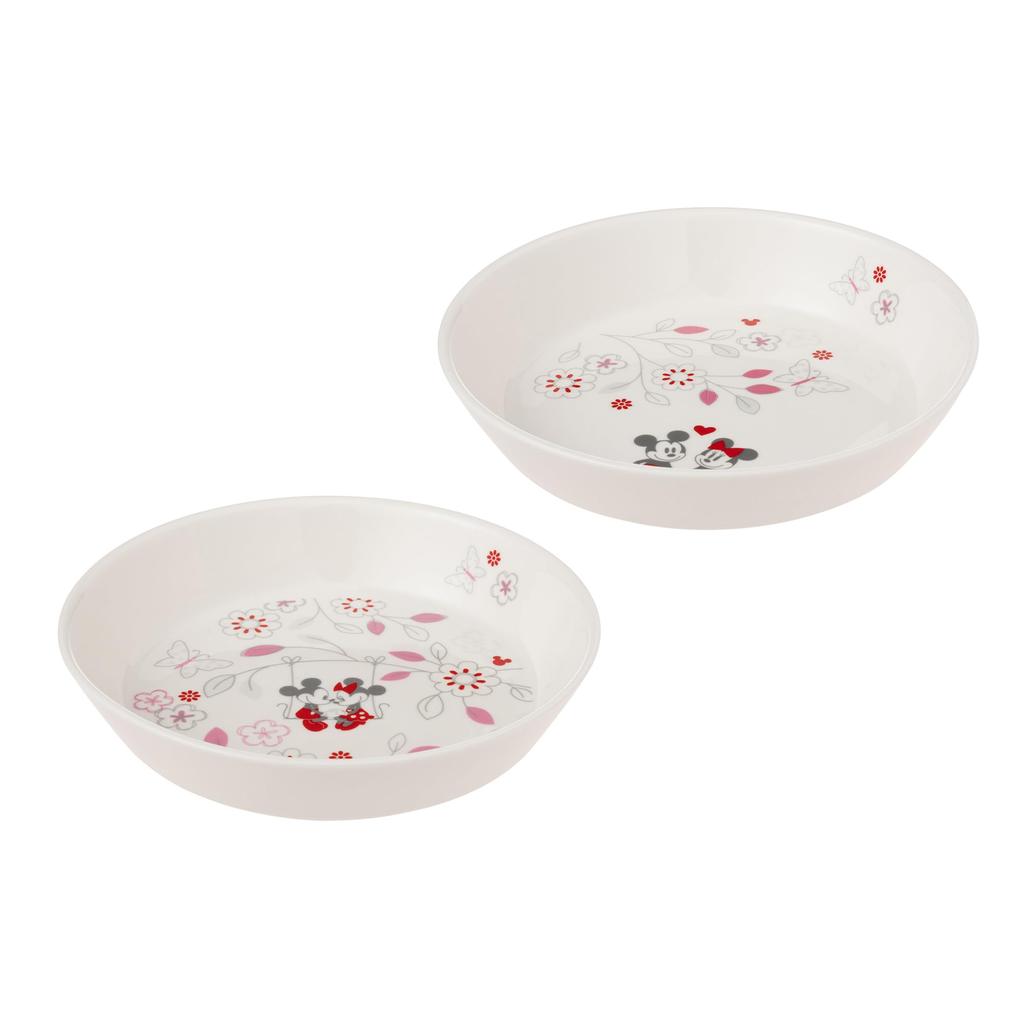 maebata Disney Mickey Minnie Flower Pasta Curry 65085 & Plate, Pink,