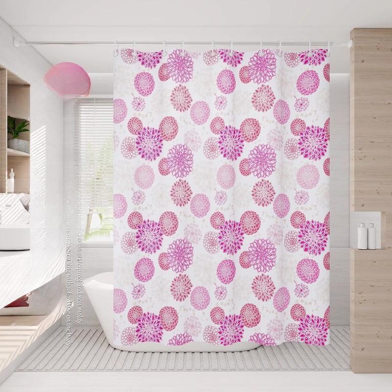 Transparent Waterproof Shower Curtain Bathroom Translucent Partition Curtain Easy Clean Wipe Mildew Proof Curtains with Hooks