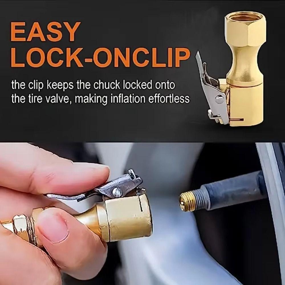 Brass Construction Quick Connector Quick Connect Tire Inflator Adapter Car Tire Inflation