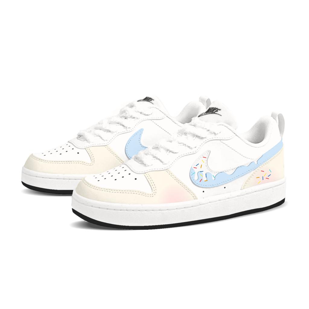 Nike Court Borough Blueberry Cake Low top Skateboard Shoes Women's Cream Blue DV5456-104(Team1121-)