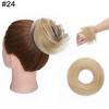 100% cabello humano moño Scrunchies Updos donut moño extensiones de cabello envolver cola de caballo