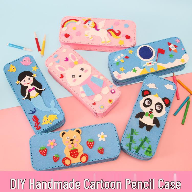 Children's DIY Non-Woven Cartoon Pencil Case Kit