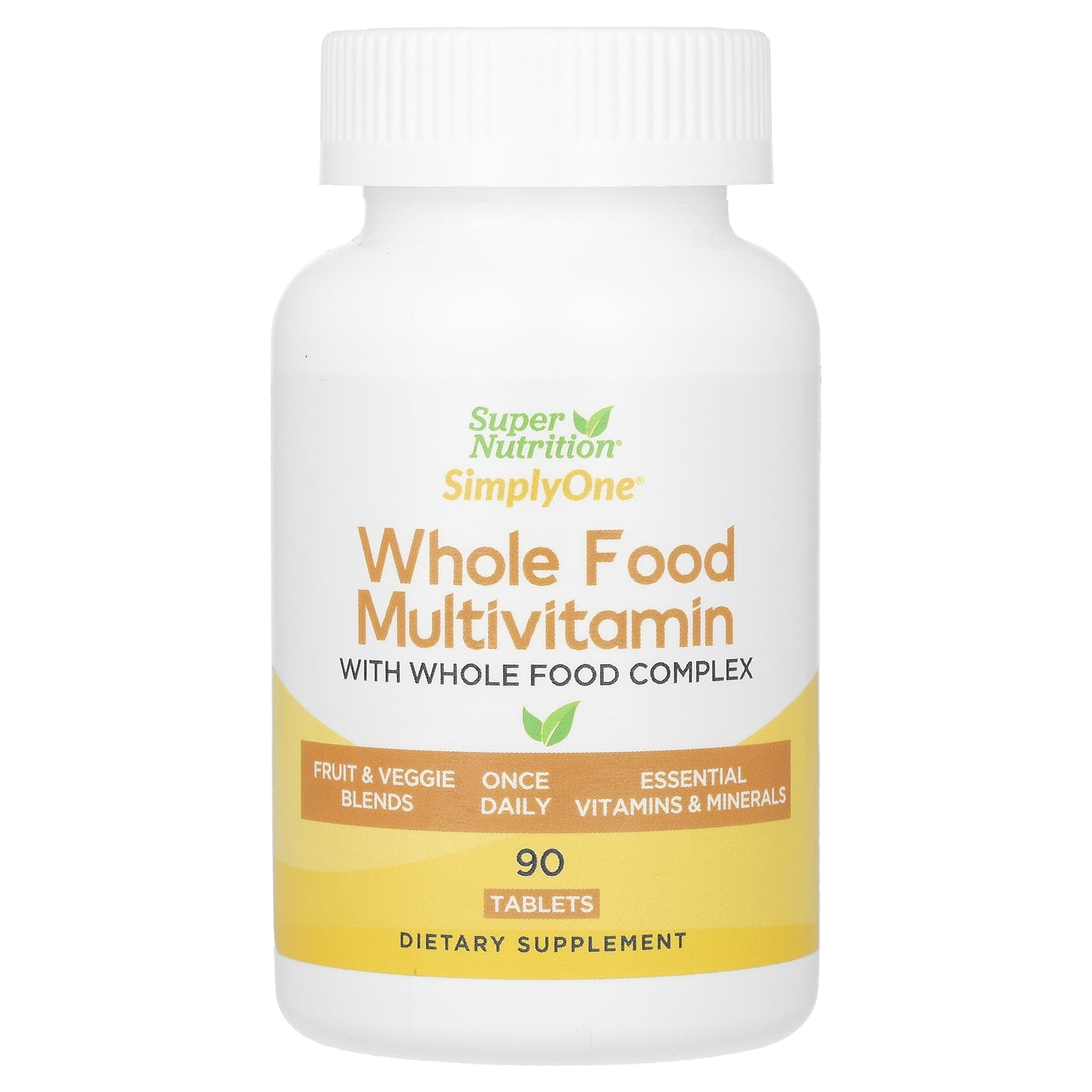 

Simplyone®, Whole Food Multivitamin with Vitamin A, C, Minerals, Enzymes, 90 Tablets