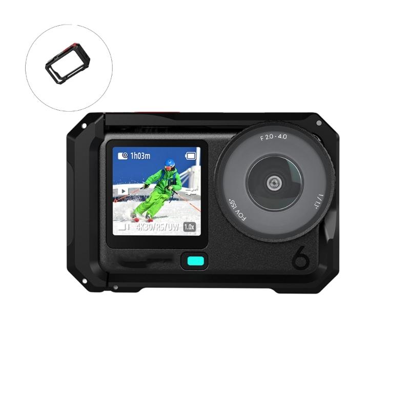 High Strength Metal Cage for Action 6 Camera Shockproof Aluminum Structure Perfect Button Access 1/4 Threaded Port