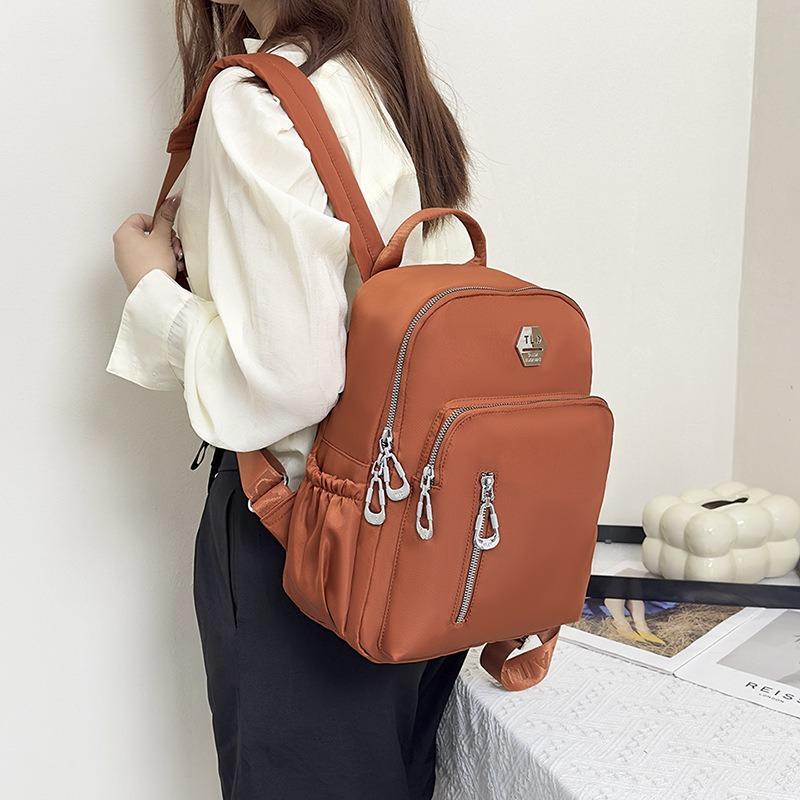 Double Shoulder Schoolbag, Large Capacity, Lightweight and Simple Student Attendance Travel Backpack, Solid Color Simple Trend Women's Bag