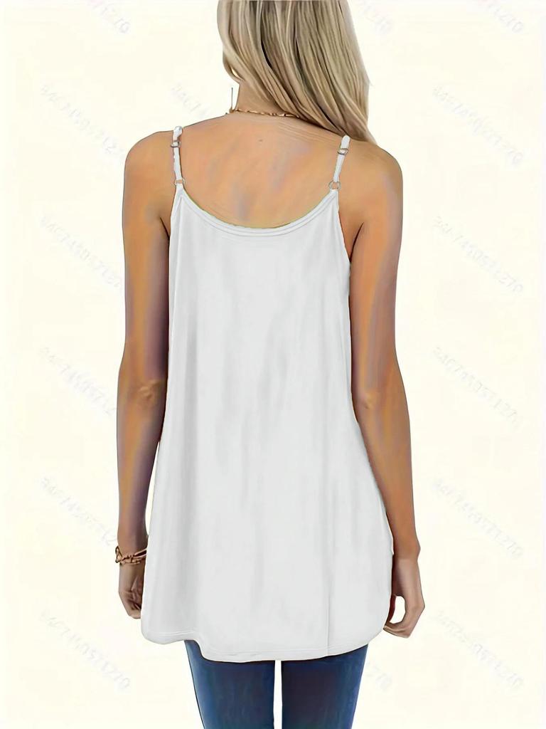 Damen Plissiertes Sommer-Tanktop mit Spaghettiträgern 2025