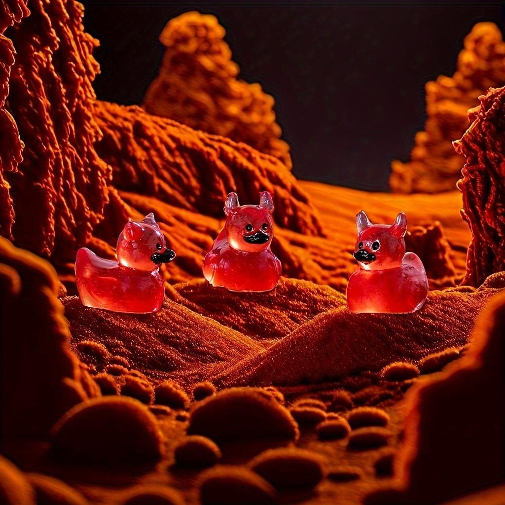 Luminous 50/20Pc Mini Resin Devil Duck Diy Landscape Car Decoration Resin Craft Gift Moss Micro Landscape Decor Desktop Ornament