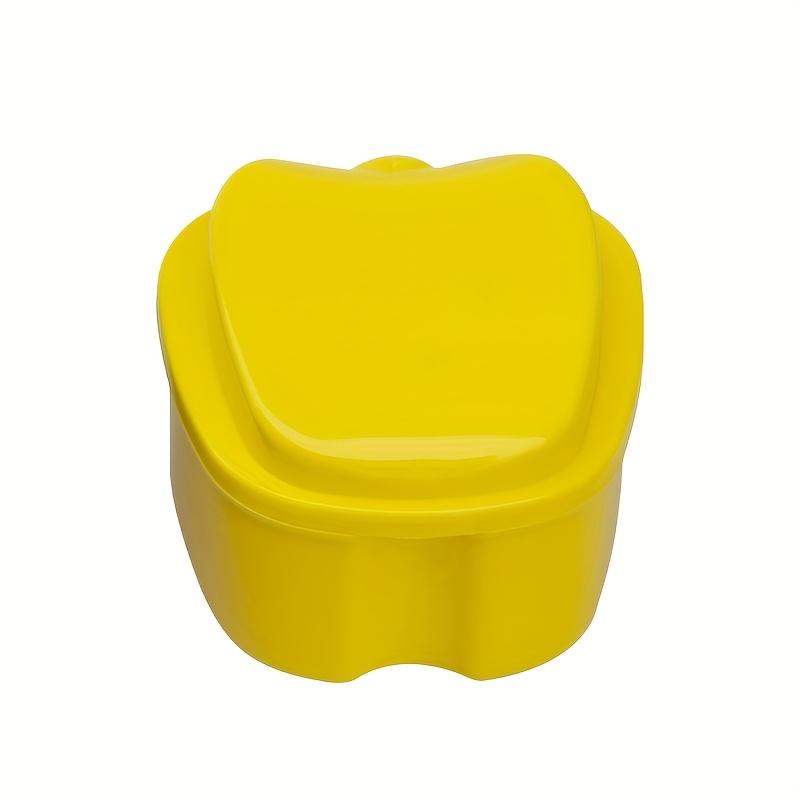 Plastic Denture Cleaning Box - Waterproof Filter Mesh Container for Denture Soaking & Storage, Compact Design Travel Supplies