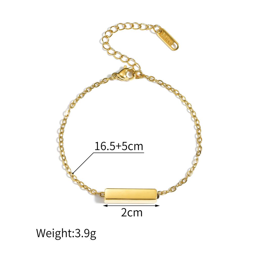 Atoztide Gravierter Name Quadratischer Bar Armband Für Männer Frauen Personalisiert Edelstahl Schmuck Verstellbare Gliederkette Familiengeschenk