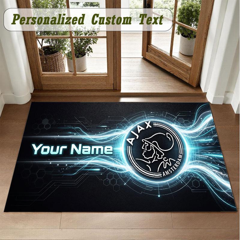 Crystal Velvet Square Rug Custom NameAjax Amsterdam Pattern Non Slip Home Floor Decor Rug