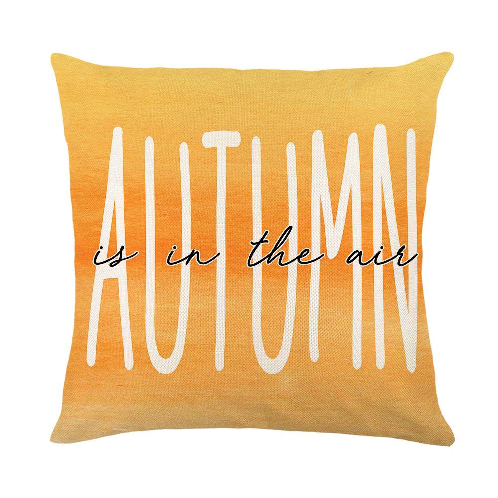 Autumn Letter Print Pillow Cover Plant Flower Home Living Room Sofa Cushion Cover Bedroom Pillow Cover