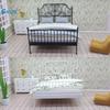 1:12 Dollhouse Simulation European Bed With Mattress Pillow Quilt Doll Home Iron Art Double Bed Bedroom Furniture Decoration Toy