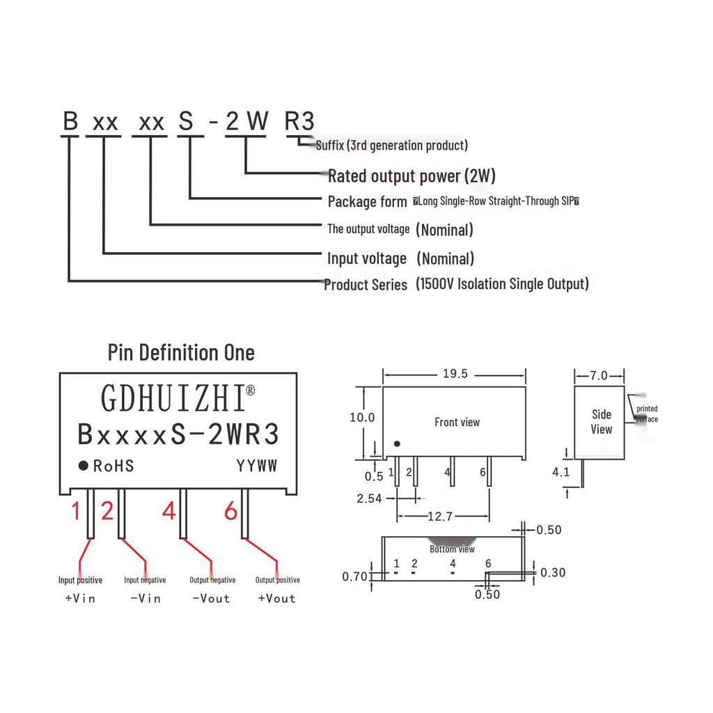 9V To 5V DC-DC Industrial Module B0905S-2WR3: Isolated Power Supply with Short-Circuit Protection and Low Power Consumption