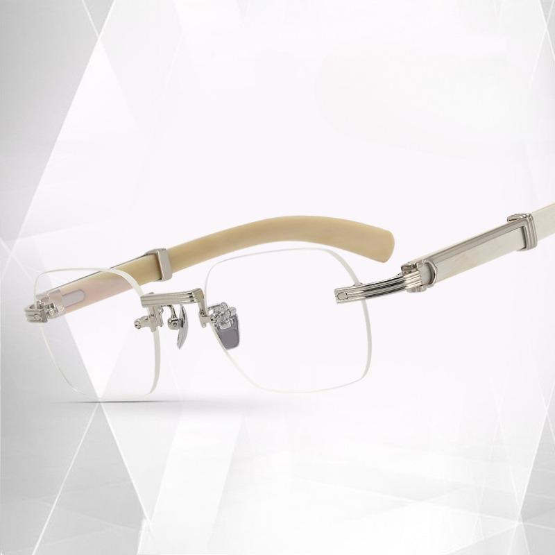 Fashionable Frameless Reading Glasses for Men High Definition Anti Blue Light Square Men Women Presbyopic Eyewear