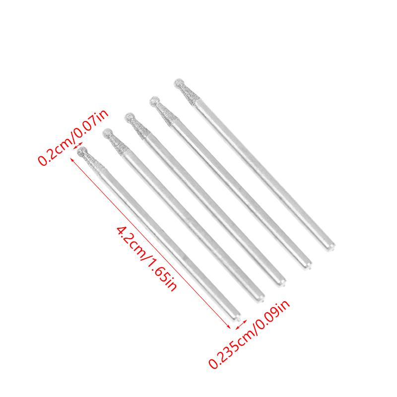0,5 mm-8 mm Diamant Rund Entgraten Schleifen Bohrer Schleifkopf 2,35 mm Schaft Schnitzen Präzisionsschnitzwerkzeug Elektro-Schleifer Teile