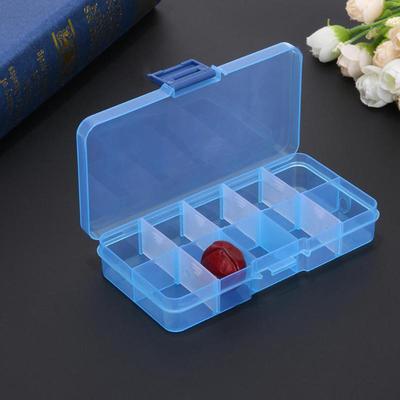 Storage Box Plastic Jewelry Storage Case Transparent 10 Panes Jewelry Pills Earring Box Home Living Handmade