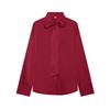 Womens Elegant Long Sleeve Blouse With Peplum Waist Bow Detail Solid Color Office Shirt