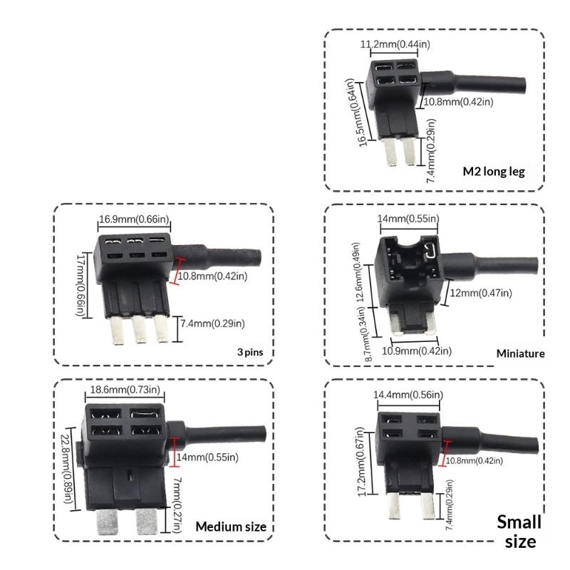 12V 24V Car Add-a-circuit TAP Fuse Holder Adapter 1Pcs MINI Small Medium Size Plug and Play for Auto Electrical Equipment Installation