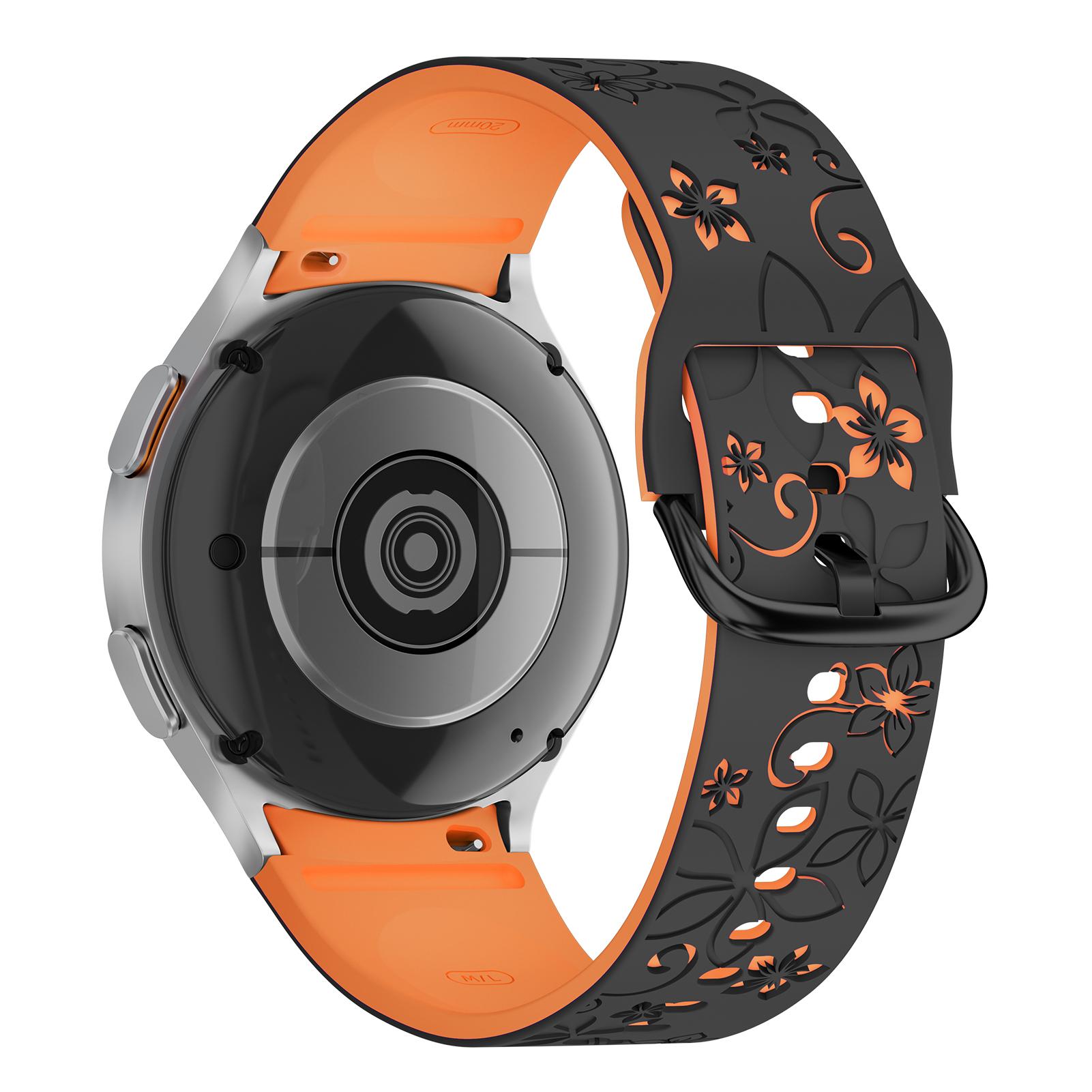 

Силиконовый ремешок для Samsung Galaxy Watch 7 6 5 4 FE 44 мм 40 мм/5 Pro Sport Correa с гравировкой Galaxy Watch6 Classic 43 мм 47 мм ремешок Galaxy Watch 7 40mm чёрный