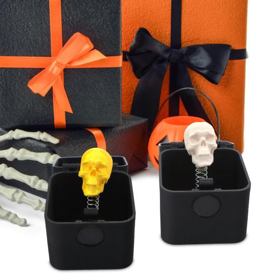 Halloween 3D Printed Skull Box Ornament Popping Skull In A