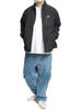One Colors LOGOS PARK Men's Nylon Jacket, Water-Repellent, Logo Print, Stand-Up Blouson, Size 4L, Black (49)