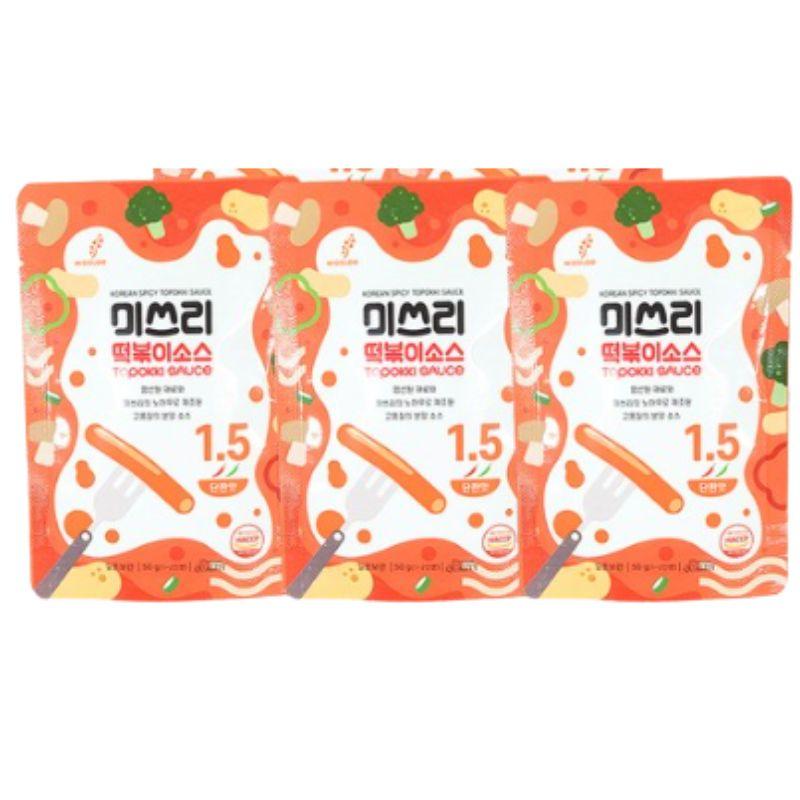 Miss Lee Tteokbokki Sauce Sweet Salty Korean Rice Cake Sauce Mild Spicy Flavor 50g x3 1set(3ea)