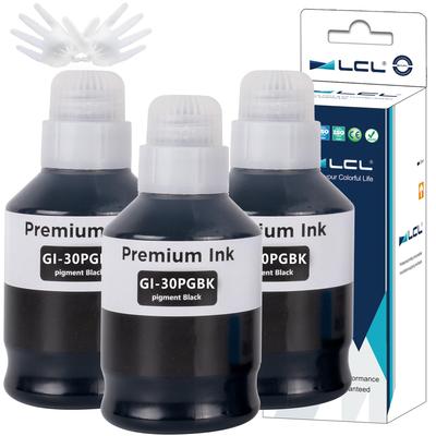LCL Kompatible Tintenflaschen für Canon und Schwarz Kompatible und G7030 Drucker GI-30, GI-30PGBK, GI-30BK (3er-Pack Pigment, 170 ml) - mit GM2030, GM4030,