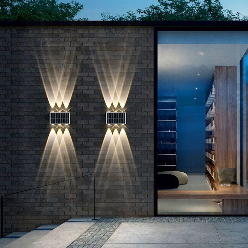 Warm/White/RGB Lights Solar Wall Lamp IP65 Waterproof Automatic Outdoor Lighting  Courtyard
