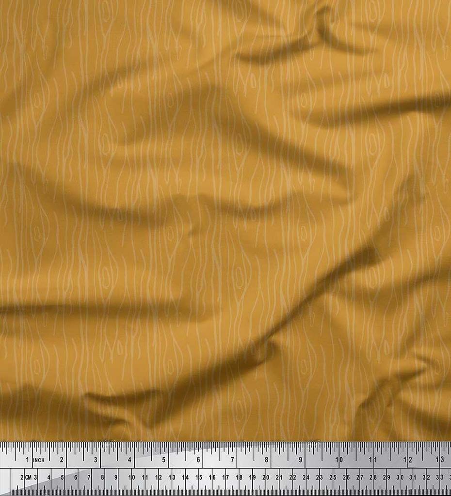 Soimoi Japan Crepe Satin Fabric Wood Grain Texture Fabric Prints By metre 42 Inch
