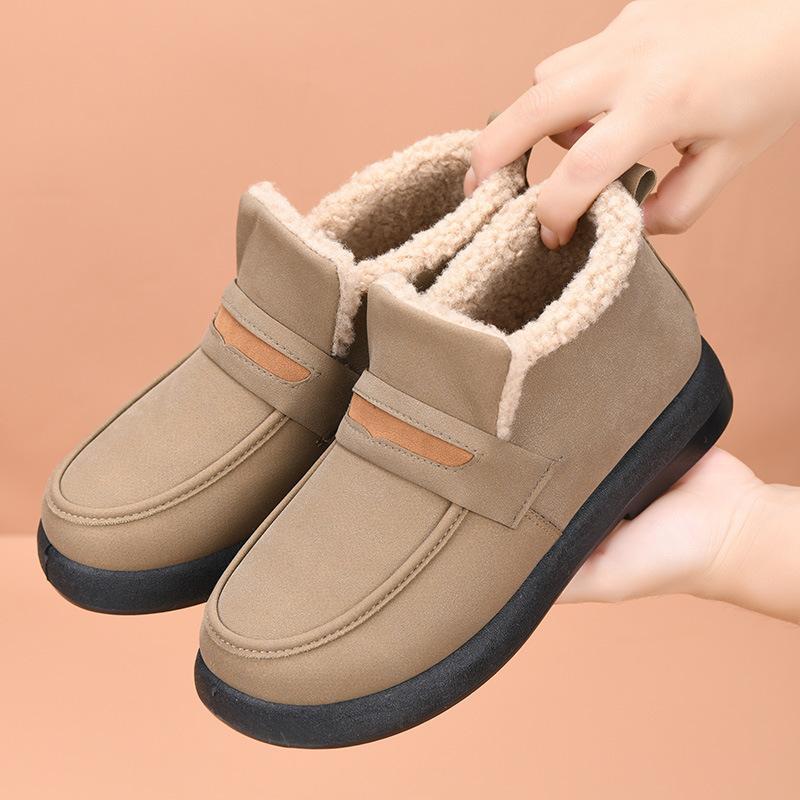 Winter New Cotton Shoes Casual and Comfortable Flat-soled Women's Cotton Shoes Women's Short Boots Non-slip Soft-soled Cotton Shoes