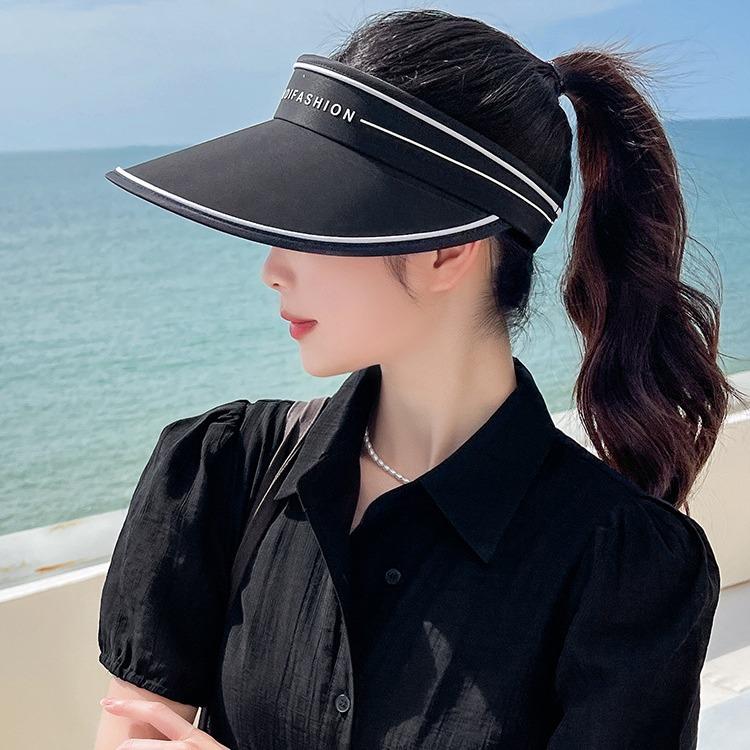 UV empty top hat cycling sun protection hat women's summer face cover UV protection sun hat electric vehicle sun hat