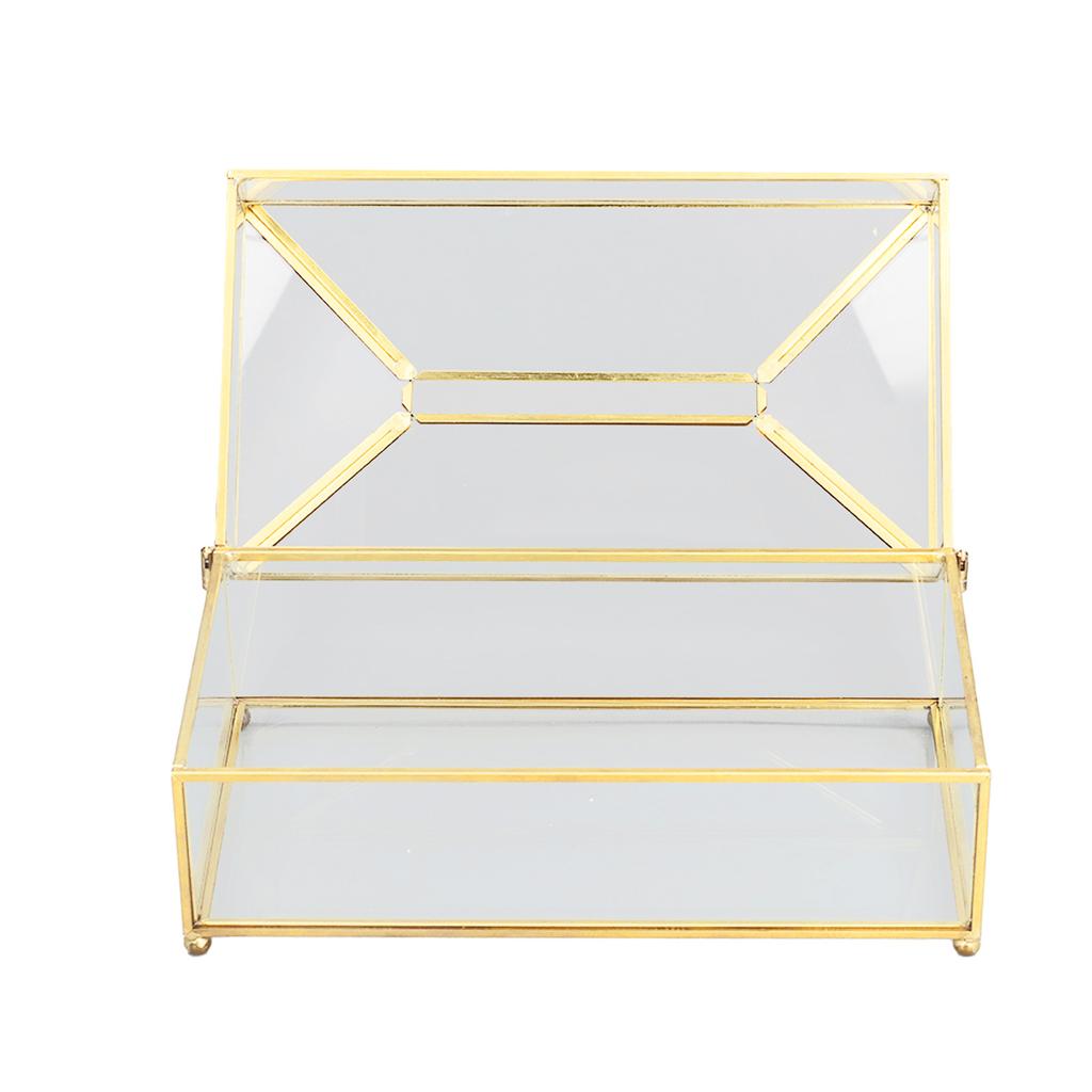 Decorative Glass Napkin Storage Box Fashionable Exquisite Transparent Glass Tissue Box for Home