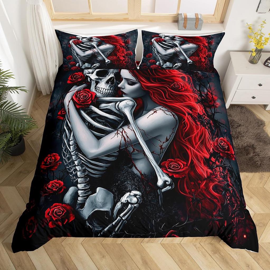 Rose Duvet Cover Sets Lightweight Comforter Cover For Boys Girls Children Teens Bedroom Decor Queen King Size With 2 Pillow Case