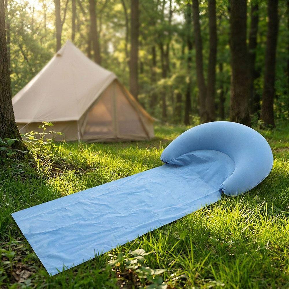 PVC Inflatable Beach Mat Portable Design Foldable Beach Sleeping Mat Moisture Proof Convenient Camping Lounger Beach Parties