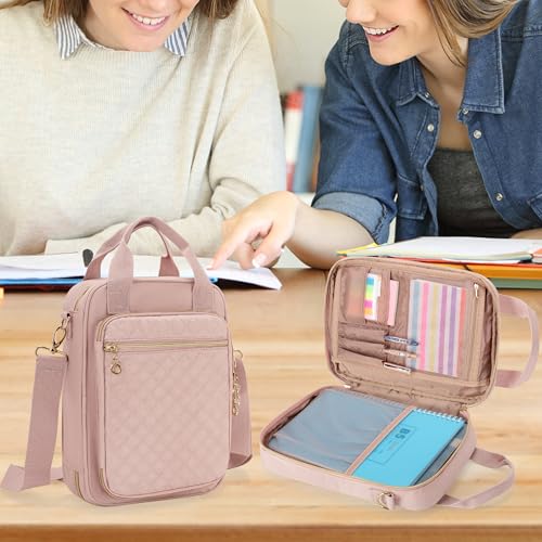 Teamoy B5 Notebook Cover, Shoulder Bag, Diary Cover, Planner Cover with Pen Holder, Storage, Portable, Unisex, Pink