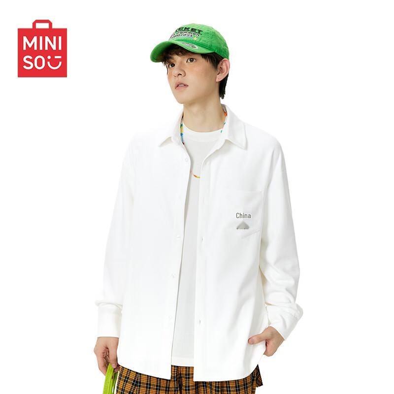 MINISO Men s Brushed Flannel Long-Sleeve Shirt 3XL