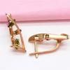 Purple Gold Olive Inlaid Greenstone Earrings European Rose Gold Plated Foreign Style Fashion Ear Buckles