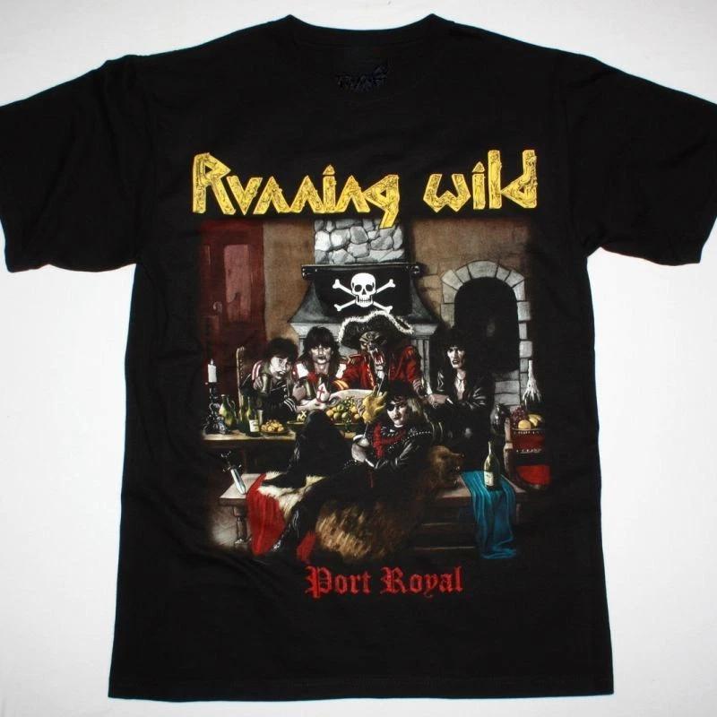 Vintage Running Wild Port Royal Cotton All Size Men Women Black Shirt TR719 XL