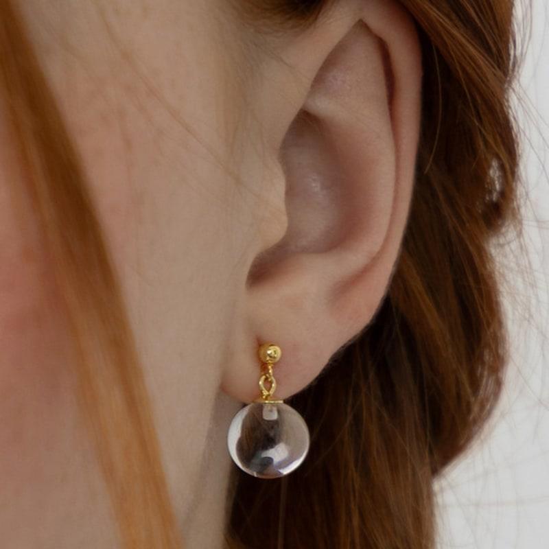 Tatiana (925 Silver) Clear Ball Drop Earrings EC3233